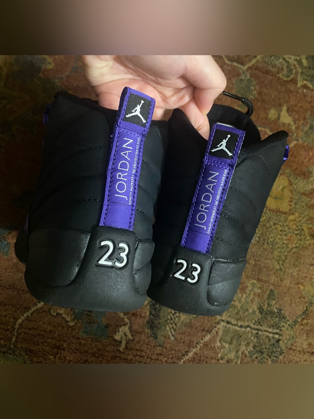 Jordan 12s Black/Purple✨ - Picture 6 of 7
